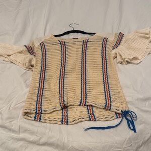 Free People Crochet Striped Boho Top – Small